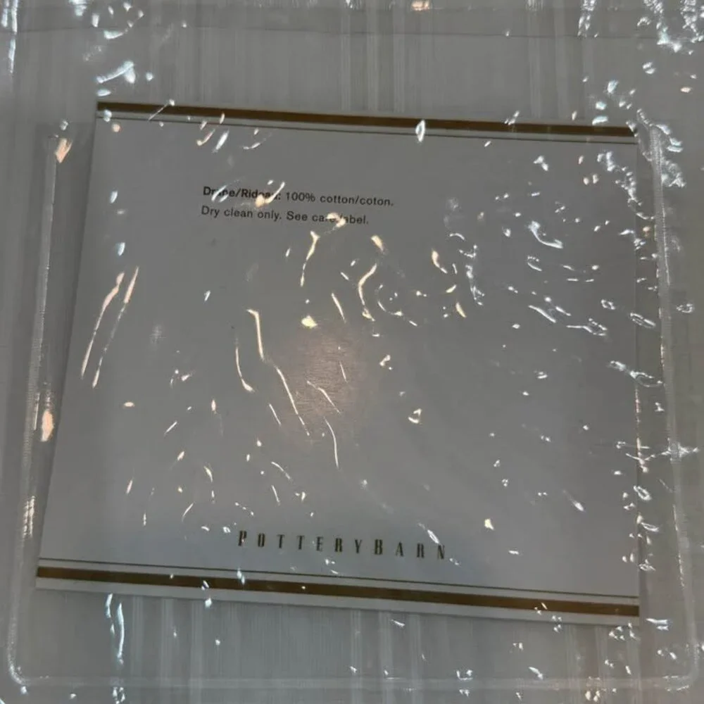 Pottery Barn 50W x 84L White Stripe 100% Cotton Dobby Sheer Drapes. Set of 2 - Picture 6 of 8